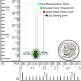 Halo Art Deco Oval Wedding Engagement Ring Simulated Cubic Zirconia 925 Sterling Silver