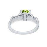 Twisted Shank Infinity Wedding Ring Round Cubic Zirconia 925 Sterling Silver