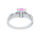 Twisted Shank Infinity Wedding Ring Round Cubic Zirconia 925 Sterling Silver
