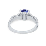 Twisted Shank Infinity Wedding Ring Round Cubic Zirconia 925 Sterling Silver