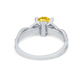 Twisted Shank Infinity Wedding Ring Round Cubic Zirconia 925 Sterling Silver