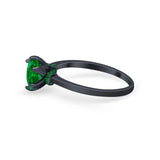 Simulated Emerald Accent Cubic Zirconia 925 Sterling Silver Wedding Ring