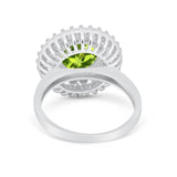 Halo Cocktail Wedding Engagement Ring Round Cubic Zirconia 925 Sterling Silver