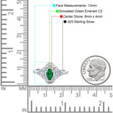 Marquise Art Deco Wedding Engagement Bridal Ring Accent Vintage Round Simulated Cubic Zirconia 925 Sterling Silver
