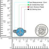 Peace Sign Ring Inlay Round Lab Created Opal 925 Sterling Silver