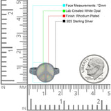 Peace Sign Ring Inlay Round Lab Created Opal 925 Sterling Silver