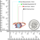 Oval Art Deco Wedding Ring Simulated Amethyst Cubic Zirconia 925 Sterling Silver