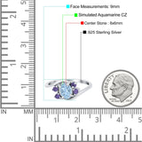 Oval Art Deco Wedding Ring Simulated Amethyst Cubic Zirconia 925 Sterling Silver