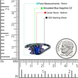 Oval Art Deco Wedding Ring Simulated Amethyst Cubic Zirconia 925 Sterling Silver