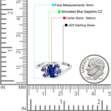 Oval Art Deco Wedding Ring Simulated Amethyst Cubic Zirconia 925 Sterling Silver