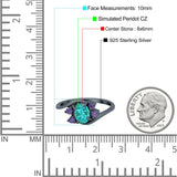 Oval Art Deco Wedding Ring Simulated Amethyst Cubic Zirconia 925 Sterling Silver