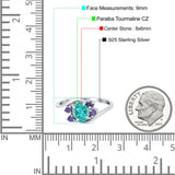 Oval Art Deco Wedding Ring Simulated Amethyst Cubic Zirconia 925 Sterling Silver