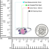Oval Art Deco Wedding Ring Simulated Amethyst Cubic Zirconia 925 Sterling Silver