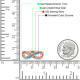 Infinity Ring Lab Created Opal Round Simulated Cubic Zirconia 925 Sterling Silver
