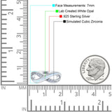 Infinity Ring Lab Created Opal Round Simulated Cubic Zirconia 925 Sterling Silver