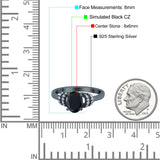 Oval Art Deco Wedding Bridal Ring Simulated Cubic Zirconia 925 Sterling Silver