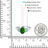 Oval Art Deco Wedding Bridal Ring Simulated Cubic Zirconia 925 Sterling Silver