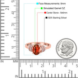 Oval Art Deco Wedding Bridal Ring Simulated Cubic Zirconia 925 Sterling Silver