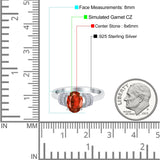 Oval Art Deco Wedding Bridal Ring Simulated Cubic Zirconia 925 Sterling Silver