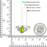 Oval Art Deco Wedding Bridal Ring Simulated Cubic Zirconia 925 Sterling Silver