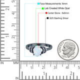 Oval Art Deco Wedding Bridal Ring Simulated Cubic Zirconia 925 Sterling Silver