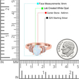 Oval Art Deco Wedding Bridal Ring Simulated Cubic Zirconia 925 Sterling Silver