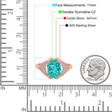 Oval Art Deco Wedding Engagement Bridal Ring Simulated Cubic Zirconia 925 Sterling Silver