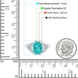 Oval Art Deco Wedding Engagement Bridal Ring Simulated Cubic Zirconia 925 Sterling Silver