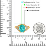 Oval Art Deco Wedding Engagement Bridal Ring Simulated Cubic Zirconia 925 Sterling Silver