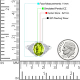 Oval Art Deco Wedding Engagement Bridal Ring Simulated Cubic Zirconia 925 Sterling Silver