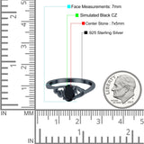 Art Deco Oval Wedding Engagement Bridal Ring Simulated Cubic Zirconia 925 Sterling Silver