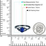 Art Deco Oval Wedding Engagement Bridal Ring Simulated Cubic Zirconia 925 Sterling Silver