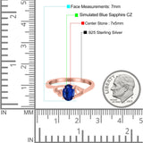 Art Deco Oval Wedding Engagement Bridal Ring Simulated Cubic Zirconia 925 Sterling Silver