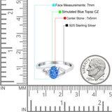 Art Deco Oval Wedding Engagement Bridal Ring Simulated Cubic Zirconia 925 Sterling Silver