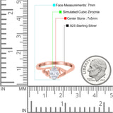 Art Deco Oval Wedding Engagement Bridal Ring Simulated Cubic Zirconia 925 Sterling Silver