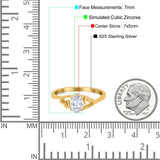 Art Deco Oval Wedding Engagement Bridal Ring Simulated Cubic Zirconia 925 Sterling Silver