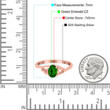 Art Deco Oval Wedding Engagement Bridal Ring Simulated Cubic Zirconia 925 Sterling Silver