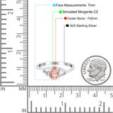 Art Deco Oval Wedding Engagement Bridal Ring Simulated Cubic Zirconia 925 Sterling Silver