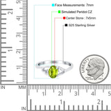 Art Deco Oval Wedding Engagement Bridal Ring Simulated Cubic Zirconia 925 Sterling Silver
