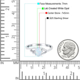 Art Deco Oval Wedding Engagement Bridal Ring Simulated Cubic Zirconia 925 Sterling Silver