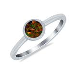 Petite Dainty Ring Solitaire Round Simulated Cubic Zirconia 925 Sterling Silver