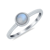 Petite Dainty Ring Solitaire Round Simulated Cubic Zirconia 925 Sterling Silver