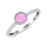 Petite Dainty Ring Solitaire Round Simulated Cubic Zirconia 925 Sterling Silver