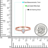 Half Eternity Pear Lab Created Opal Wedding Ring Band Simulated Cubic Zirconia 925 Sterling Silver