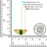 Fashion Heart Ring Oval Simulated Cubic Zirconia 925 Sterling Silver