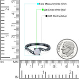 Swirl Lab Created Opal Wedding Ring Round Simulated Cubic Zirconia 925 Sterling Silver
