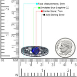 Heart Crown Ring Engagement Bridal Ring Round Simulated Cubic Zirconia 925 Sterling Silver