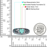 Heart Crown Ring Engagement Bridal Ring Round Simulated Cubic Zirconia 925 Sterling Silver