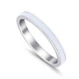 Full Eternity Stackable 3mm Wedding Band Ring Lab Created Opal 925 Sterling Silver