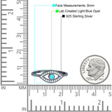 Evil Eye Ring Round Lab Opal Simulated Cubic Zirconia 925 Sterling Silver